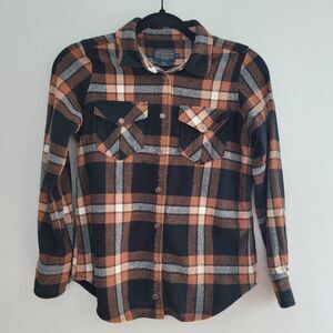 Pendleton XS brown button up flannel shirt gorpcore country academia farmer